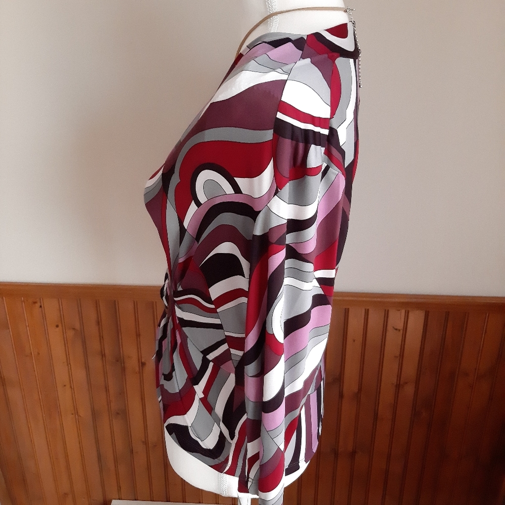 NWT Caribe Multicolor Blouse size Petite Medium - Picture 5 of 12